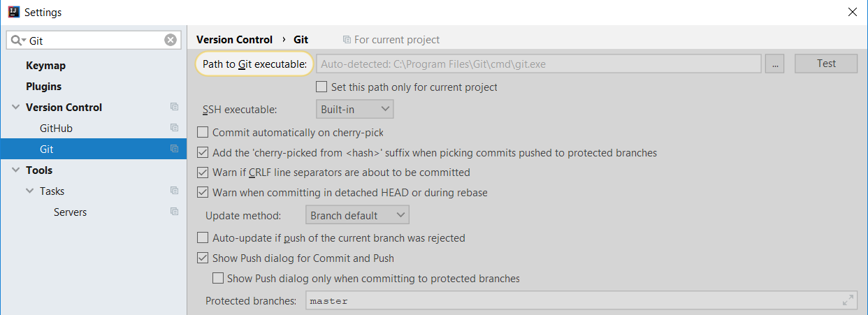 Step 6 configure Git path in IntelliJ