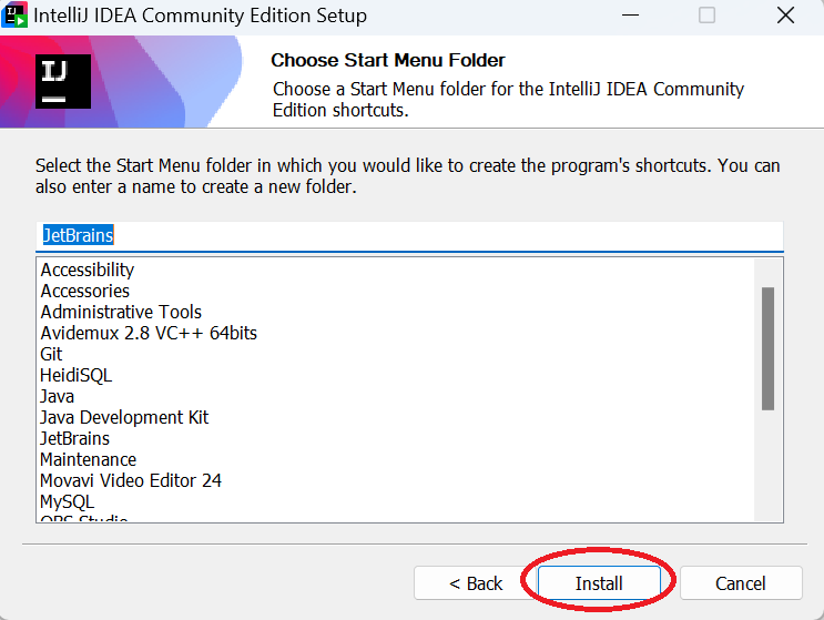 Final installation step of IntelliJ IDEA
