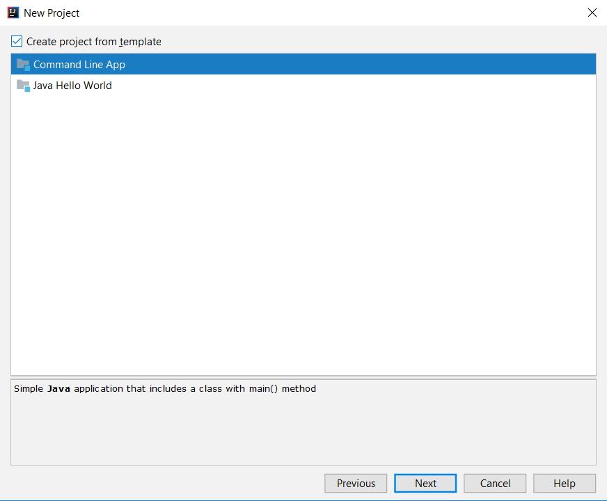 Creating a project - step 3