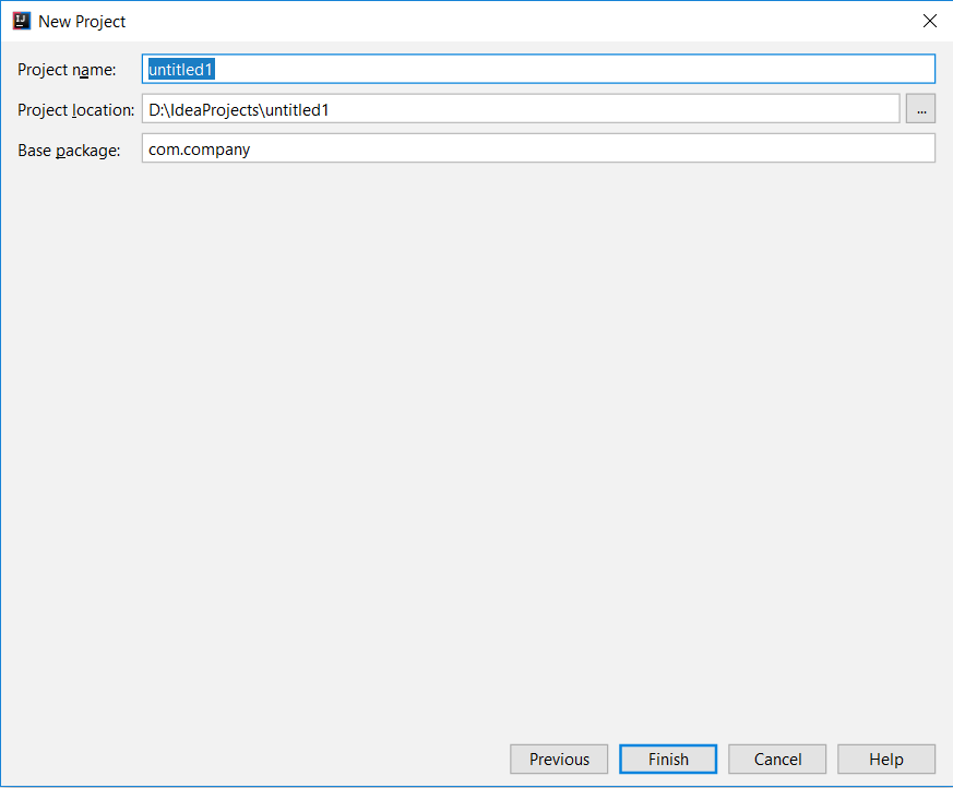 Creating a project - step 4