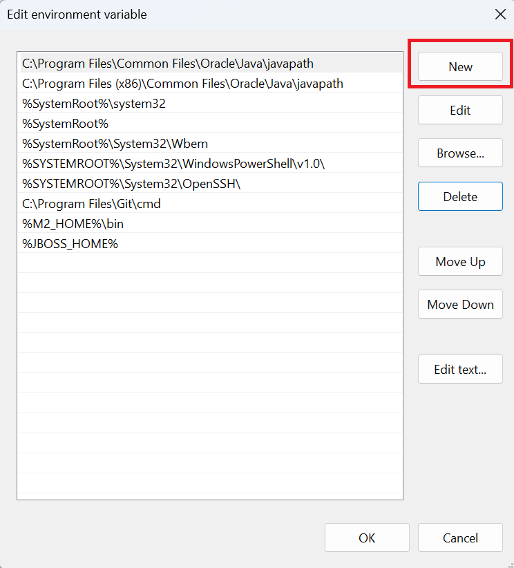 Adding a New Path Entry
