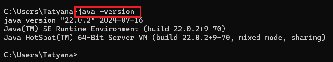 Verifying Java Version